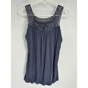 Kimchi Blue Periwinkle Crochet Lace Tank Top‎ Women L Fairycore Gypsy Boho
